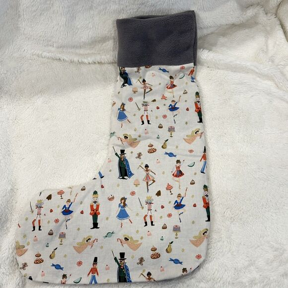 Homemade Christmas Stocking Rifle Paper Company Nutcracker Fabric 20” Holiday - Picture 3 of 5
